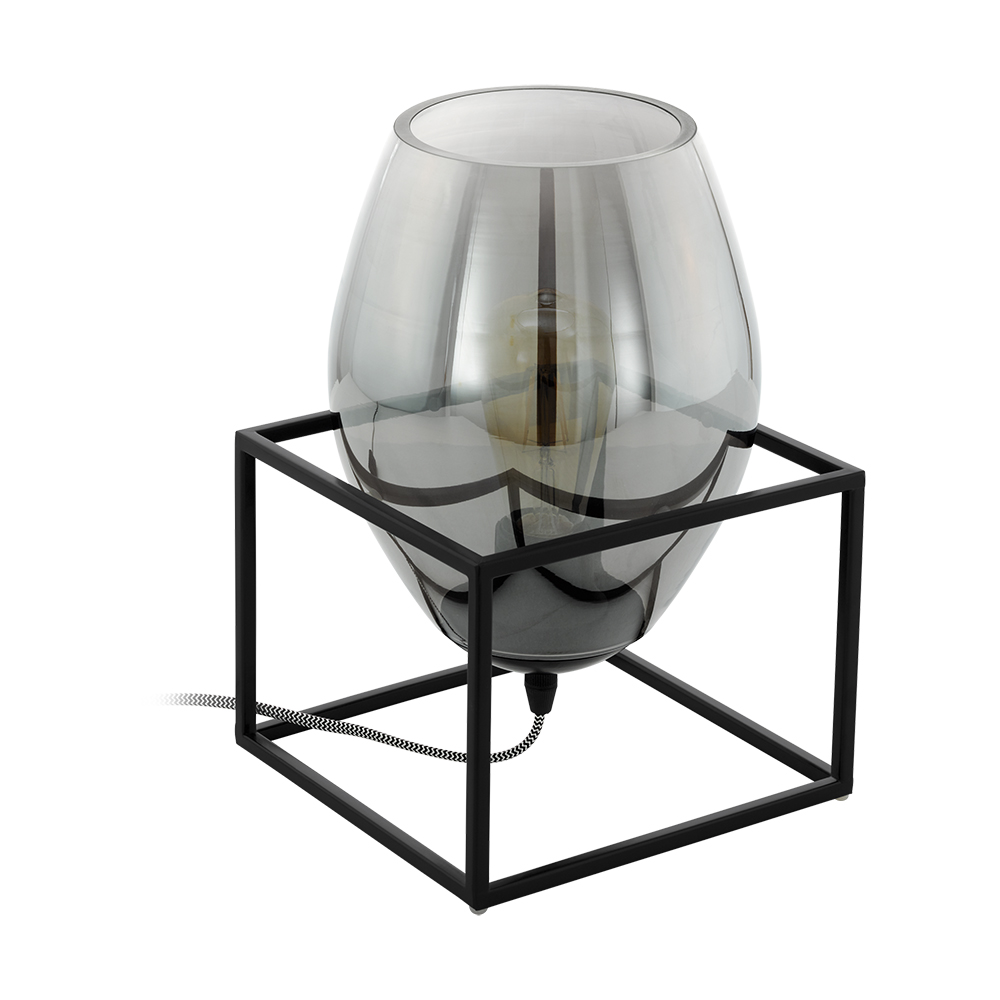 T577 Olival 1 Table 1L 40w E27 Black/Smoked Glass